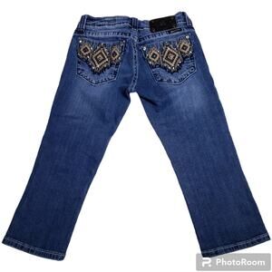 Miss Me Jeans Women's Capri Jeans Size 27 Low Rise Studded Pockets JW5416P2